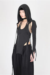 Cyber Long Sleeve Hooded Cami Top