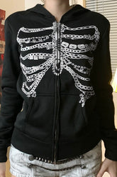 Street Style Chain Skeleton Hoodie