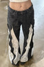 Lace Panel Flared Jeans