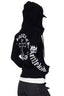 GothicPunkLetter Print Fitted Zip Hoodie