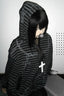 GothicPunkStriped Zip Hoodie