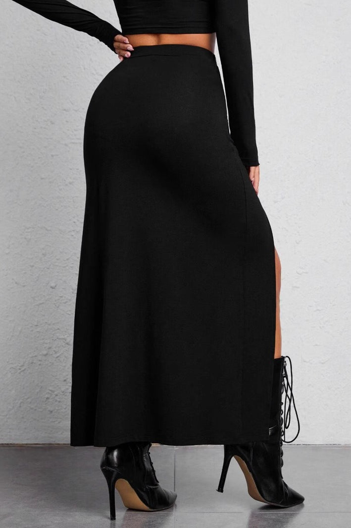 Edgy Sexy Hip-Wrapping High-Slit Skirt Secondary image