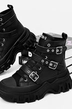 Strapped Platform High-Top Boots