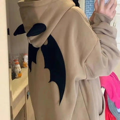 Little Devil Print Hooded Coat