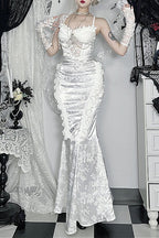 Lace Pearl Mermaid Maxi Skirt