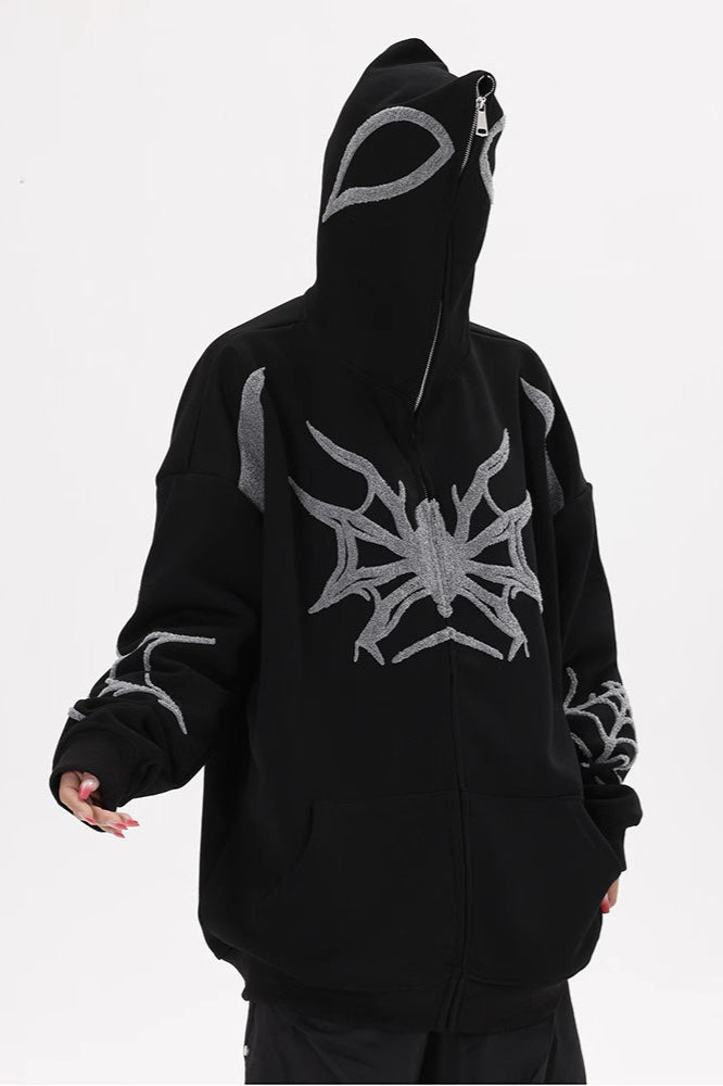 Street Style Spider Print Hoodie Secondary image