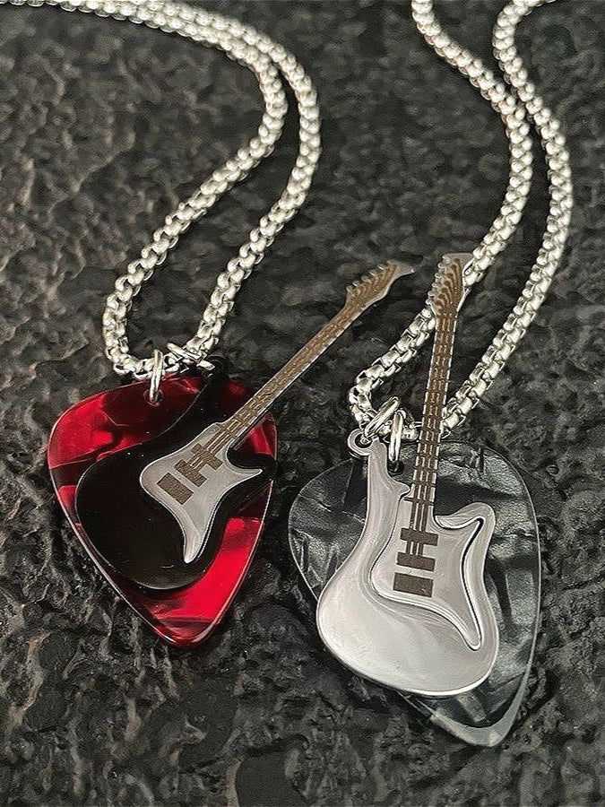 Punk Rock Guitar Pick Necklace