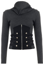 itted Ribbed Zip Detail Crop Top