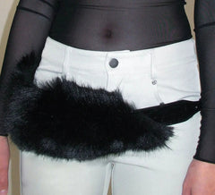 Vintage Gothic Furry PU Leather Y2K Punk Waist Belt