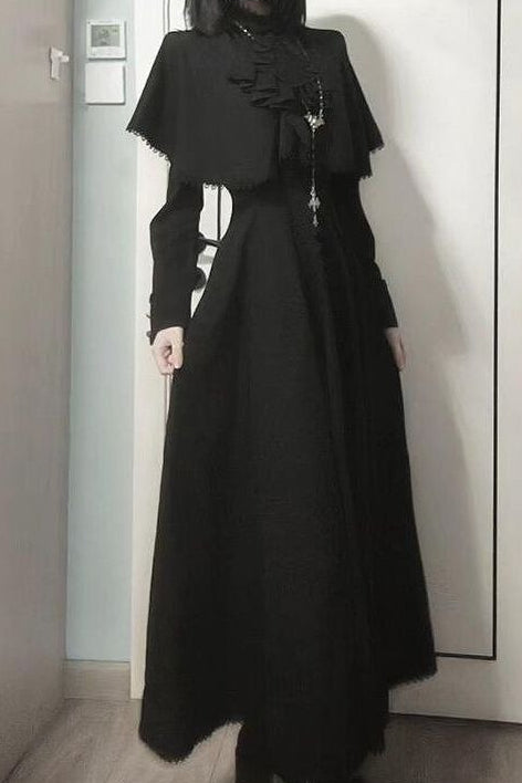 Dark Gothic Nun Lolita Midi Dress Main image
