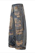 Extreme Distressed Barrel Jeans