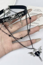 Punk Devil Spade Layer Necklace
