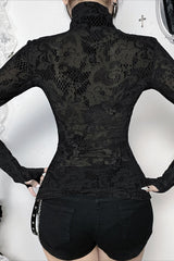 Gothic Flocked Rhinestone T-Shirt