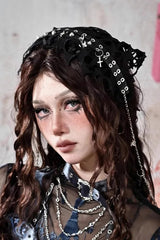 Harajuku Gothic Y2K Rivet Chain Butterfly Decorative Hat