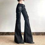 Utility Zipper Black Pants