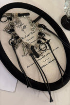 Black Zipper Leather Cord Necklace