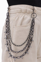 Gunmetal Spiked Rivet Waist Chain