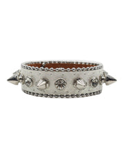 Exaggerated Leather Rivet Crystal Bracelet