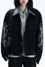 Embroidered Contrast Collar Jackets
