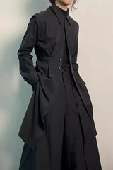Gothic Asymmetric Hem Shirt Coat