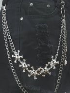 Punk Metal Skull Pendant Double Layer Waist Chain