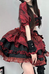 Gothic Puff Sleeve Halloween Dress