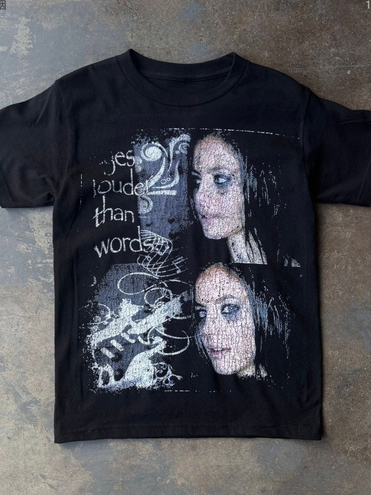 Y2K Dark Print Short Sleeve T-Shirt Main image