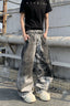 Spray Paint Dirty Dye Print Loose Fit Jeans Pants