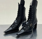 Retro Motorcycle Chunky Heel Punk Gothic Boot