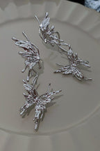 Sculpted Butterfly Ear Climber Earrings
