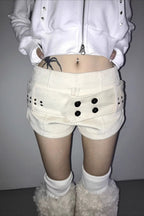 Studded Corduroy Hot Pants