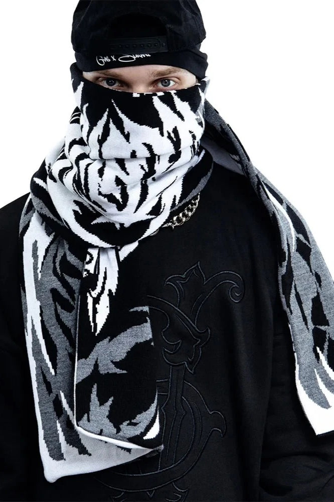 Anime Y2K Gothic Graphic Knit Scarf Main image