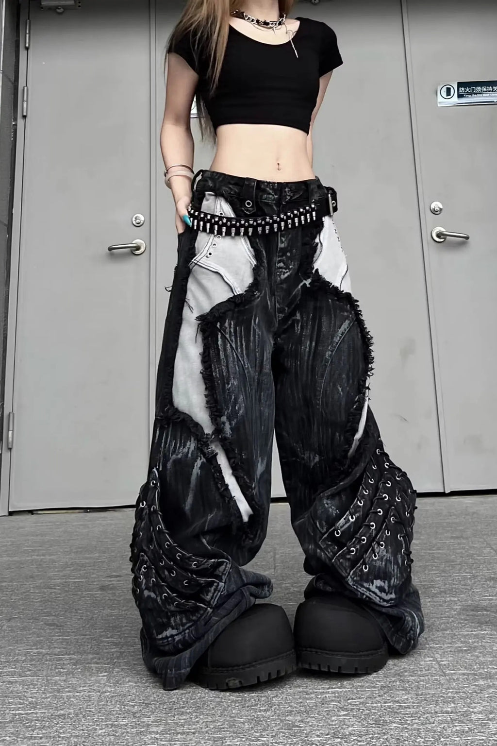 Vintage Patchwork Distressed Pants