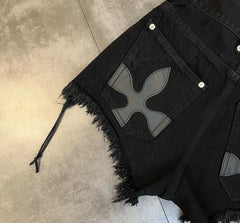 High-Waist Wide Leg Denim Shorts