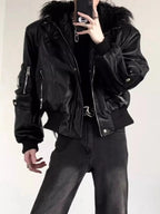 Faux Fur Trim Hooded Jacket