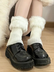 Autumn Winter Plush Knit Pile JK Calf Socks