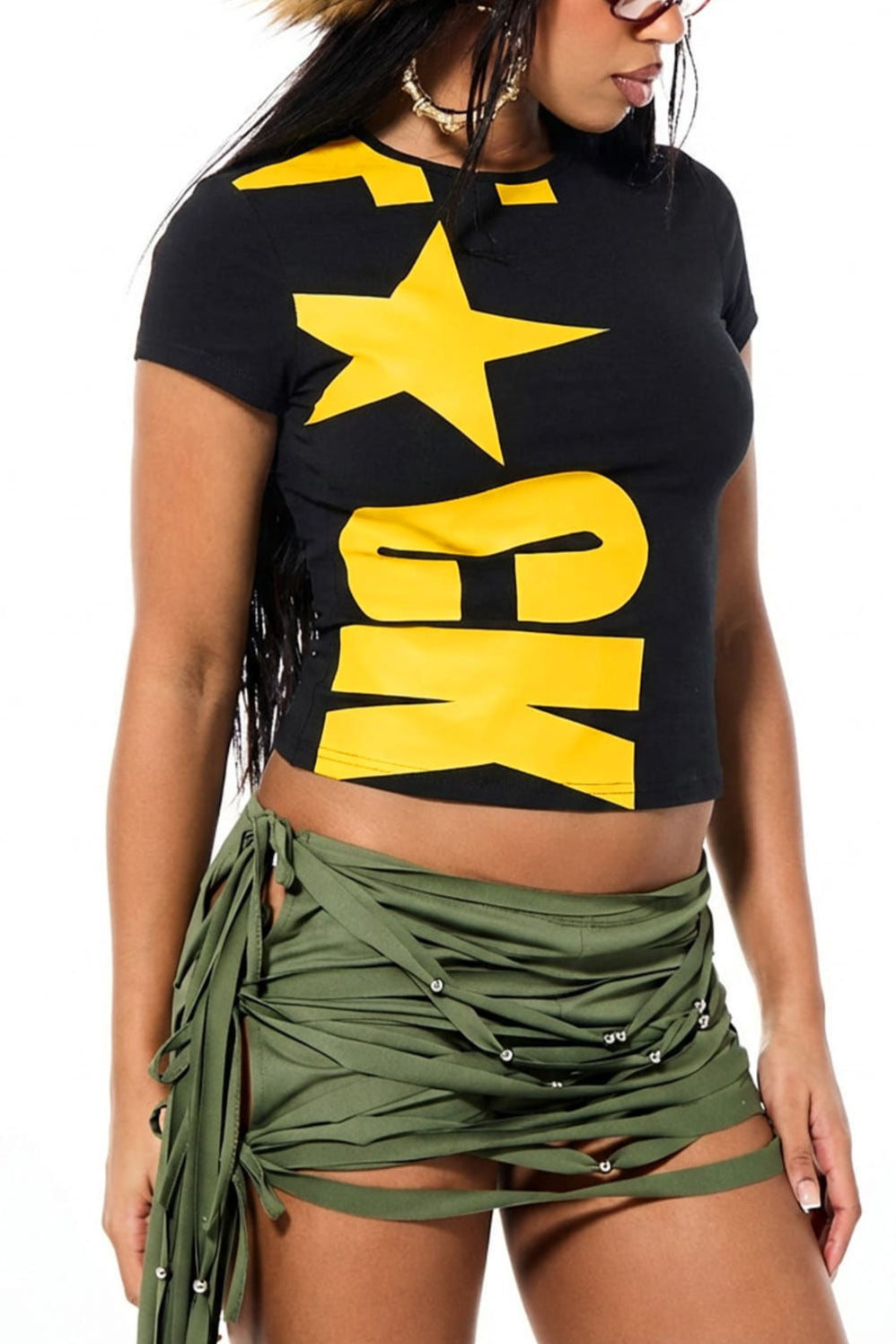 Star Letter Graphic Cropped T-Shirt Main image