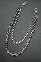 Skull Pendant Fabric Patchwork Waist Chain