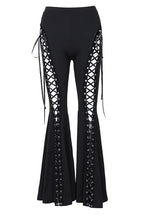 Lace Up Cutout Flared Pants