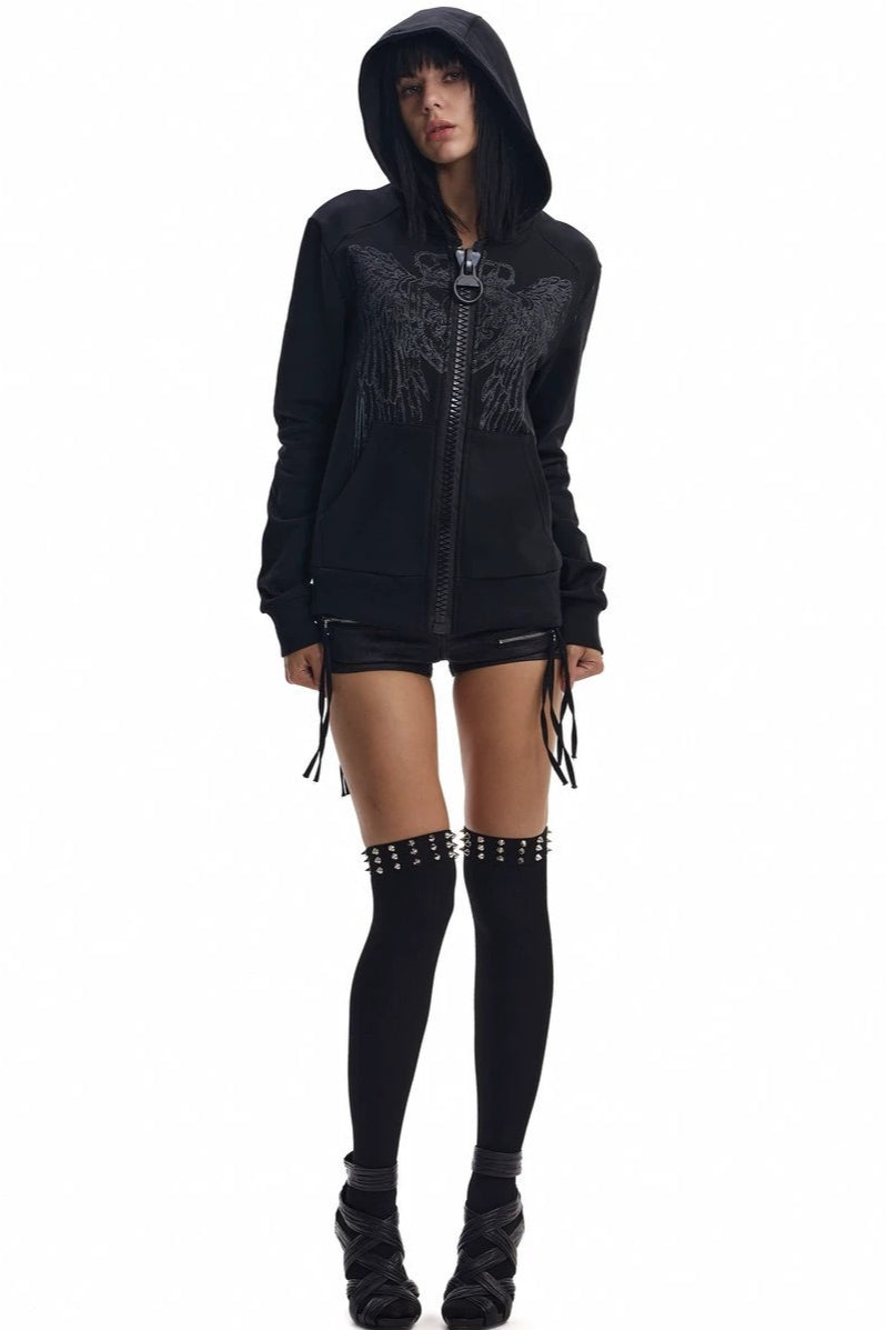 Dark Wing Graphic Zip Hoodies
