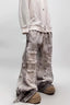 Distressed Mud-Wash Cargo Jeans
