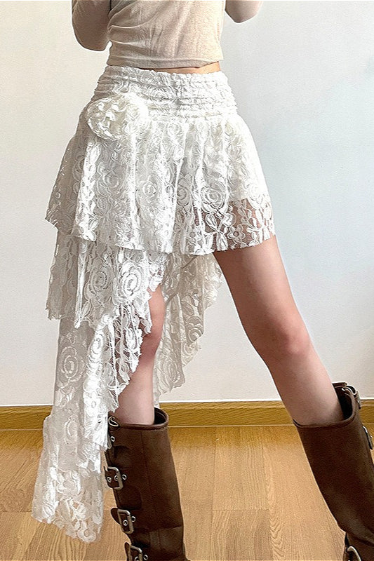 Lace Rose Crochet Irregular Skirt Secondary image