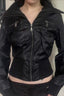 Multi Zip Cropped Faux Leather Jacket