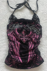 Y2K Shibuya Punk Lace Halter Top