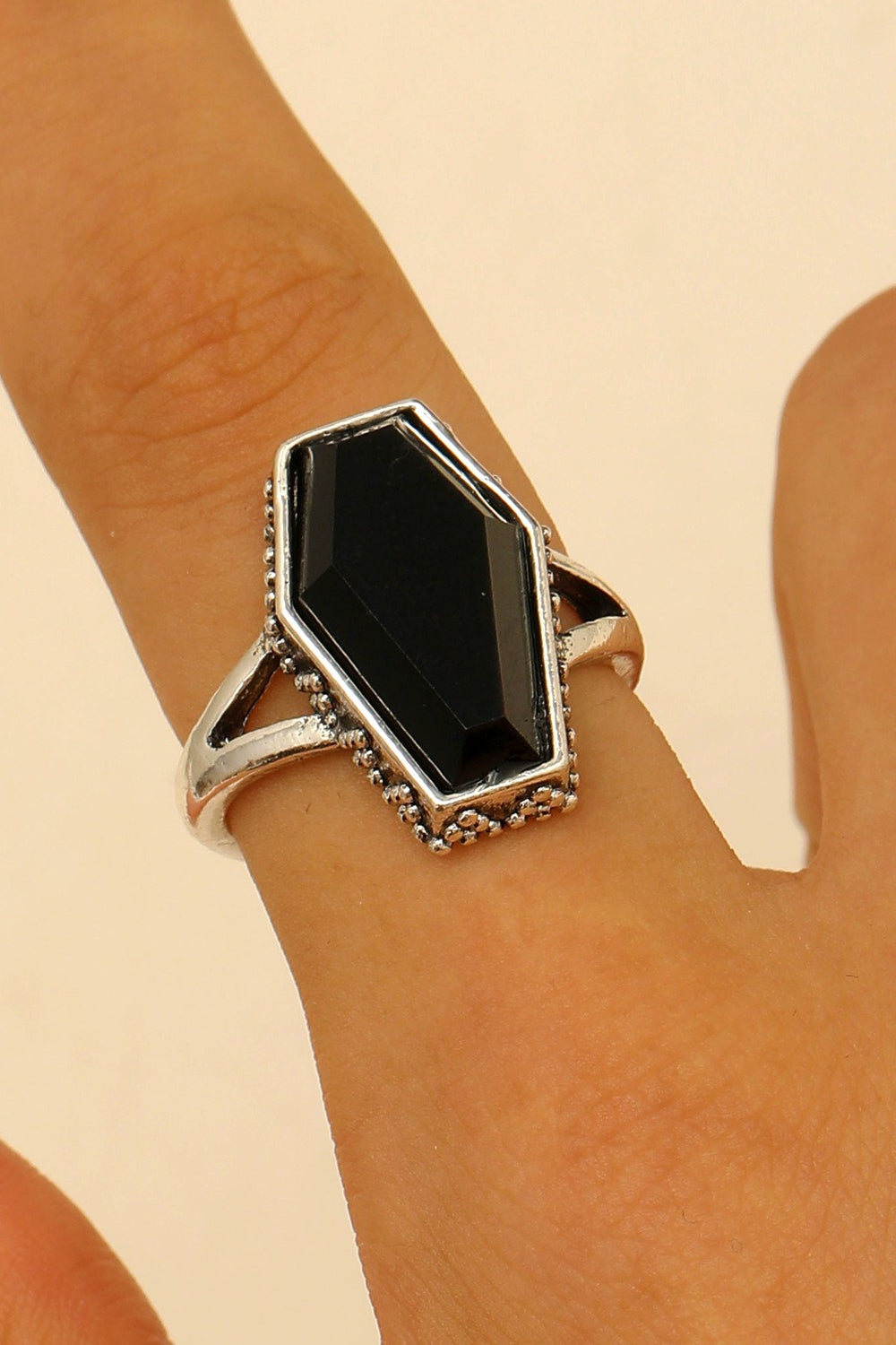 Skull Coffin Cross Adjustable Ring Secondary image
