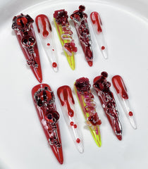 Gothic Blood Drop Dark Press On Nails