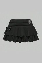 Y2K Star Print Lace Mini Skirt Sets