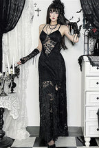 Lace Slit Cami Maxi Dress