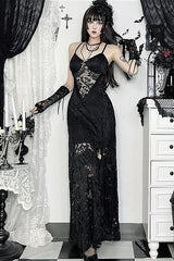 Lace Slit Cami Maxi Dress