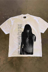 Subculture Dark Style Girl Print T-shirt